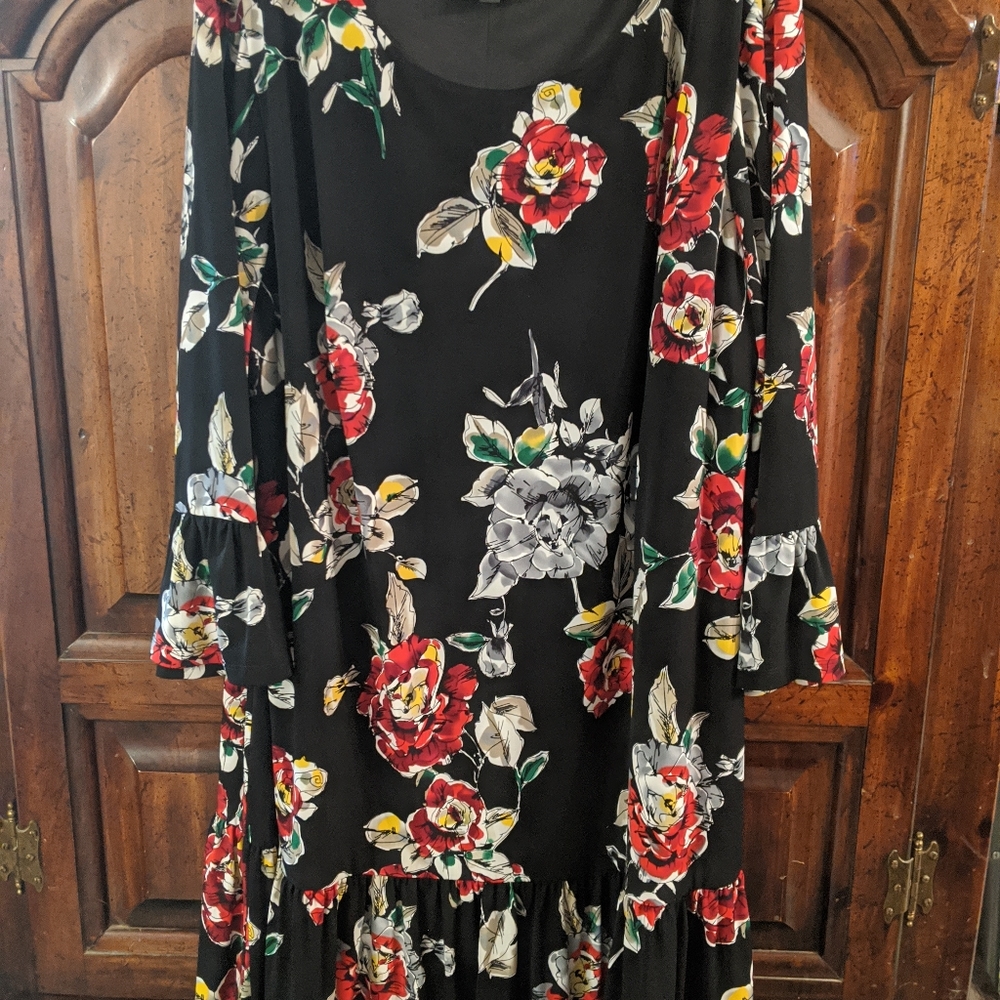Black dress with flowers